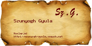 Szunyogh Gyula névjegykártya